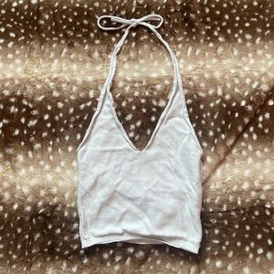 Lioness knit cropped halter tank